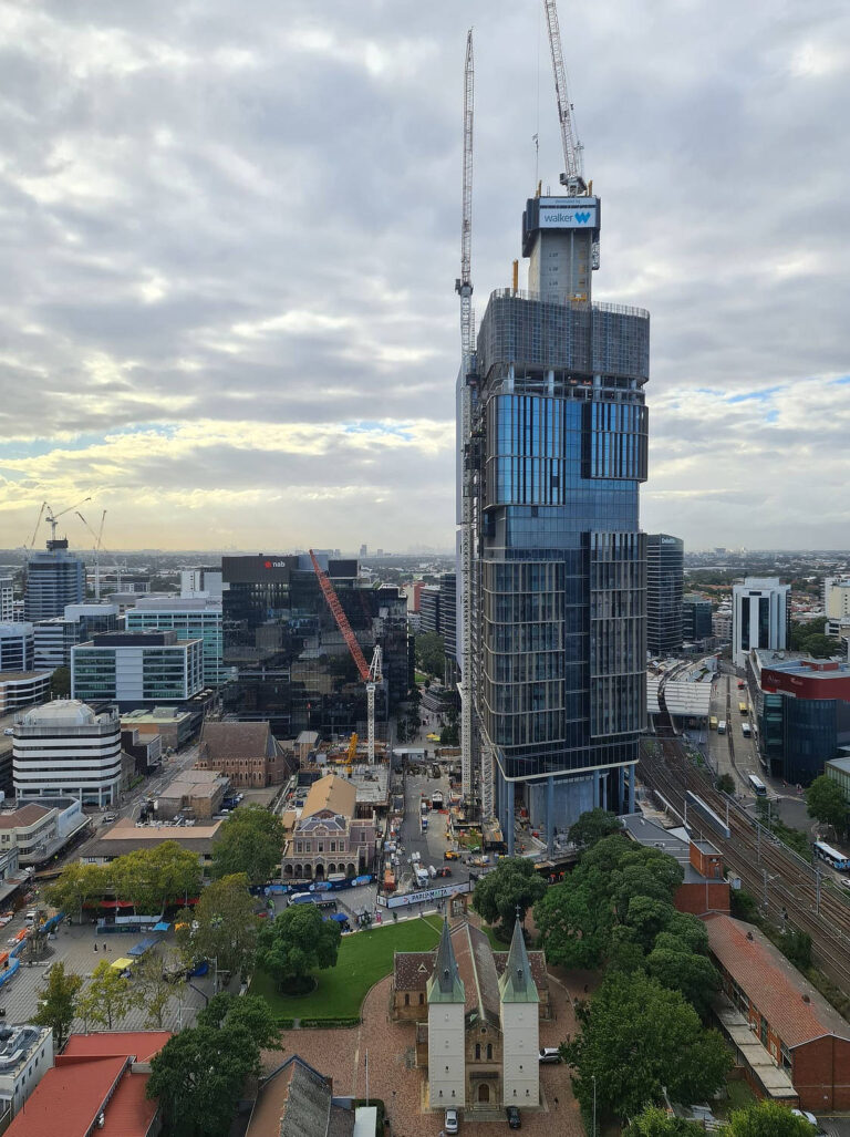 Prism Facades, 6 Parramatta Square, under construction